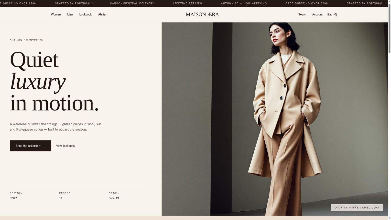 Maison Æra — Fashion · E-commerce